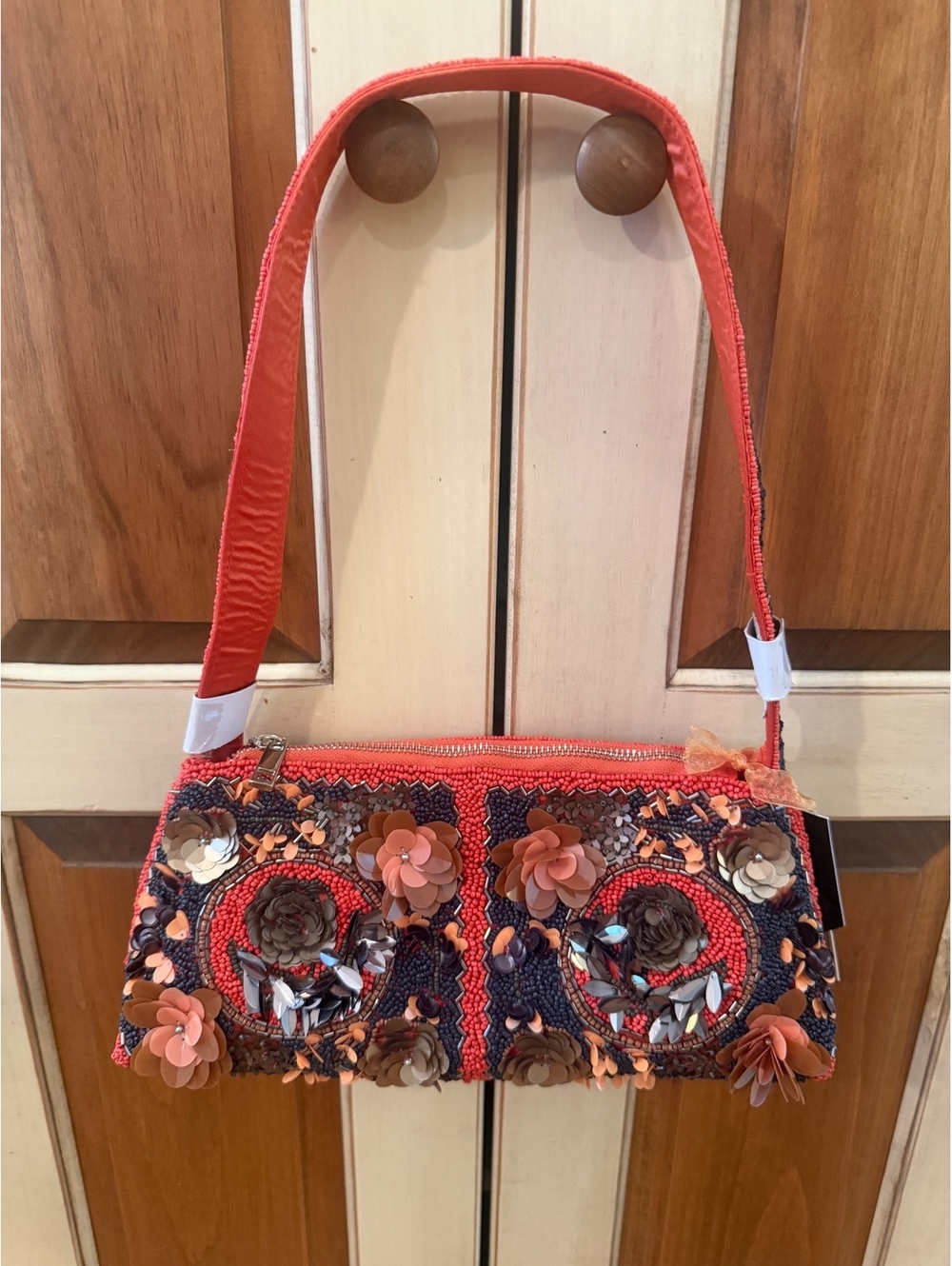 Unique Beaded Floral Embellished Shoulder Bag